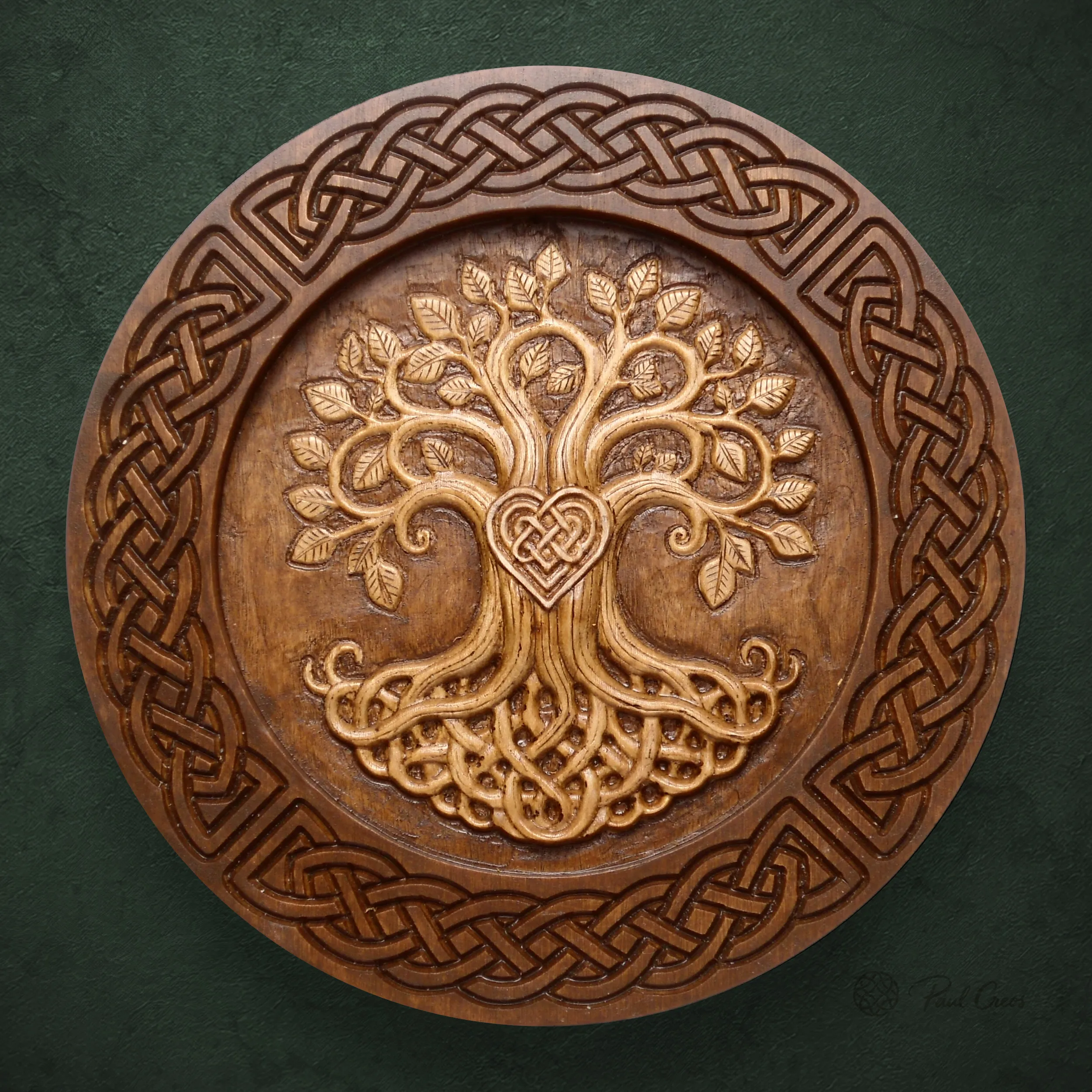 Tree of Life I thumbnail showing a carved tree with roots, leaves, and Celtic knotwork